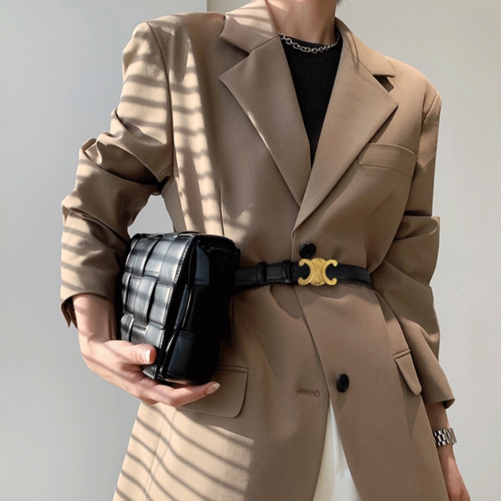 Thắt Lưng Hai Chữ C Mềm Chất Lượng Cao Phong Cách Retro Thời Trang Cho Nữ