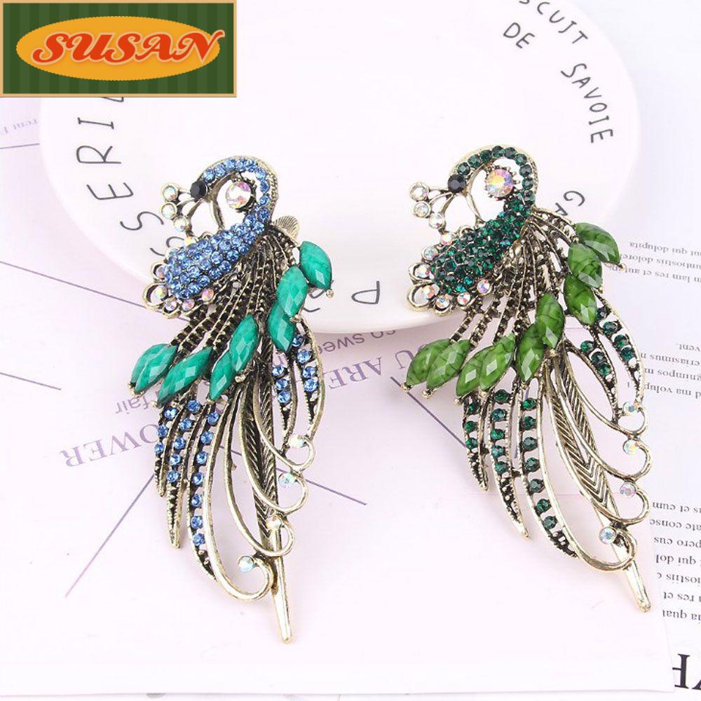 Kẹp Tóc Hình Chim Công Thời Trang