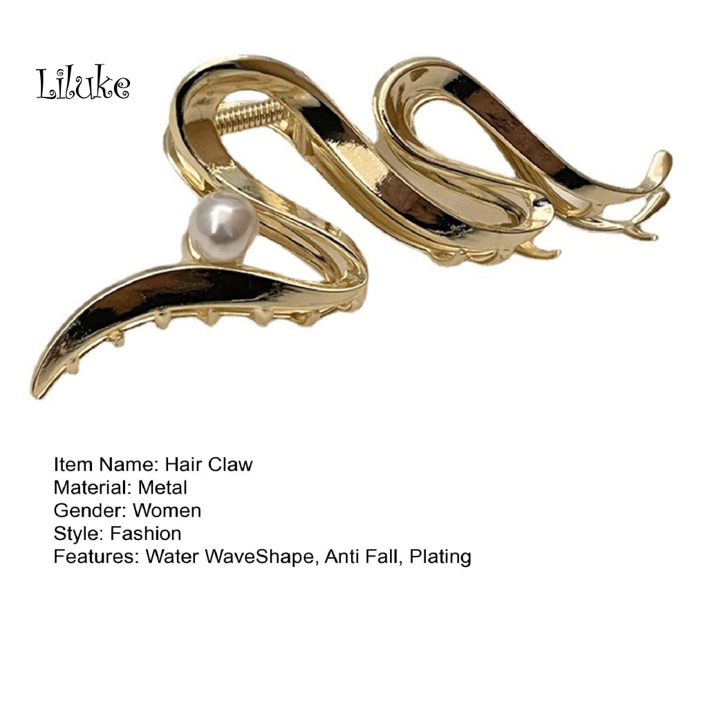 Lk Kẹp Tóc Càng Cua Đính Ngọc Trai Giả Trơn Mịn Trang Trí Tóc Phong Cách Hòn Đảo Cao Cấp Dành Cho Nữ
