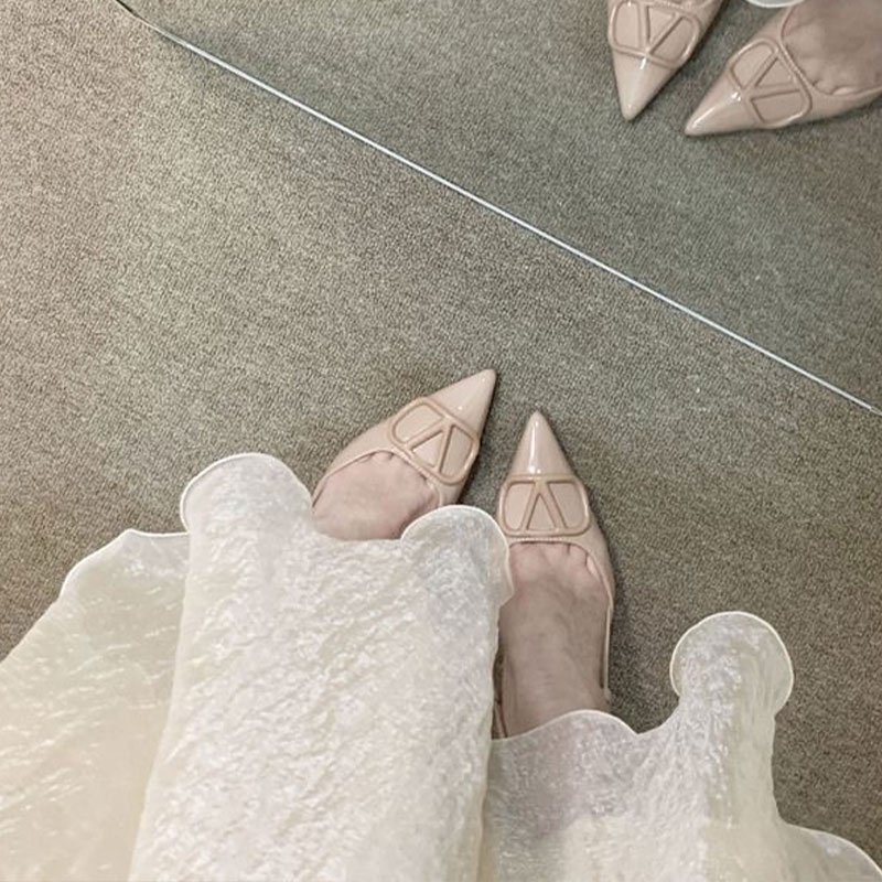 Giày Cao Gót Sandal Da PU 6-8cm Thời Trang Thanh Lịch