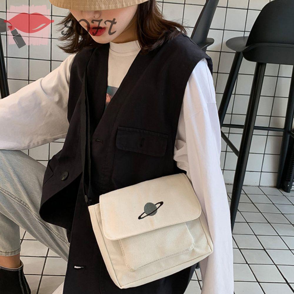 Túi Xách Đeo Vai Vải Bạt In Hoạt Hình Thời Trang Sành Điệu