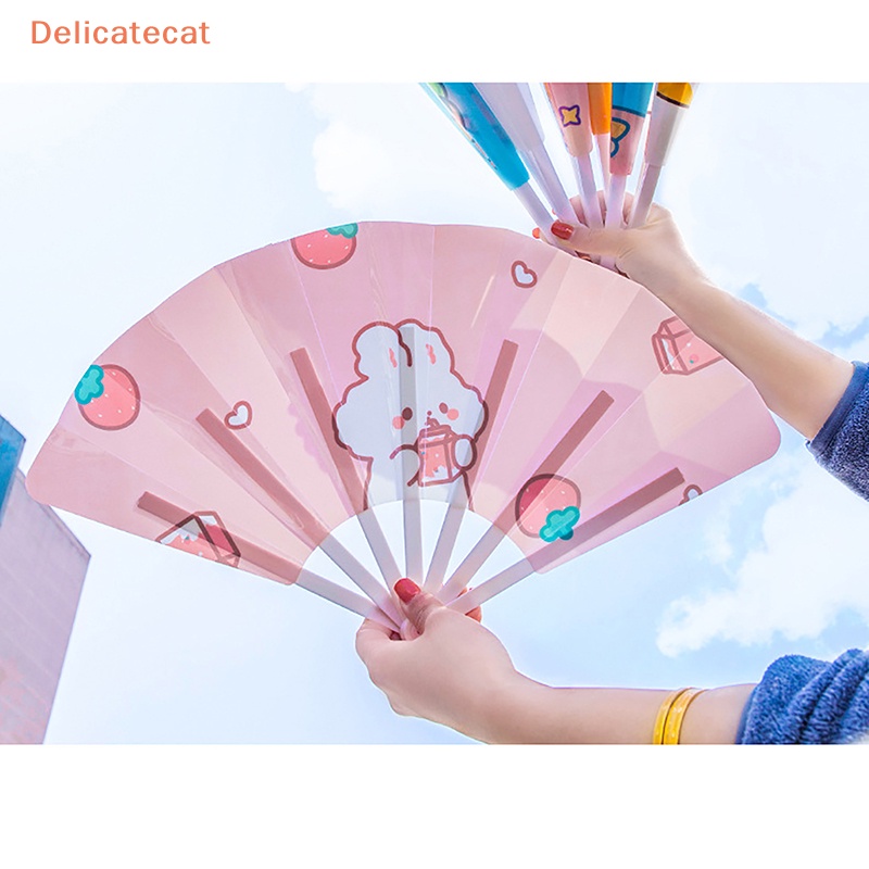 Quạt Xếp Cầm Tay Bằng Nhựa PP Nhỏ Gọn Họa Tiết Hoạt Hình Dễ Thương Sáng Tạo Dành Cho Mùa Hè