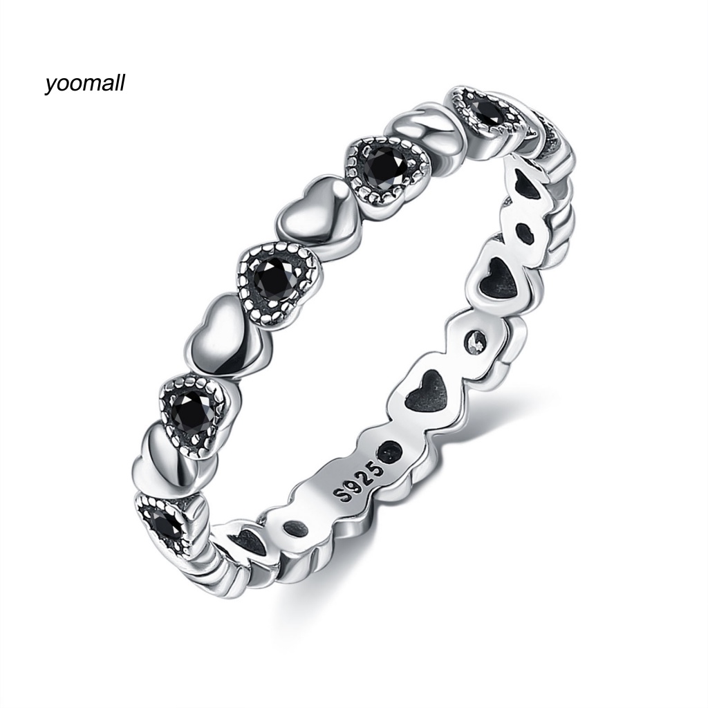 Nhẫn Hình Trái Tim Đính Đá Zircon Thời Trang