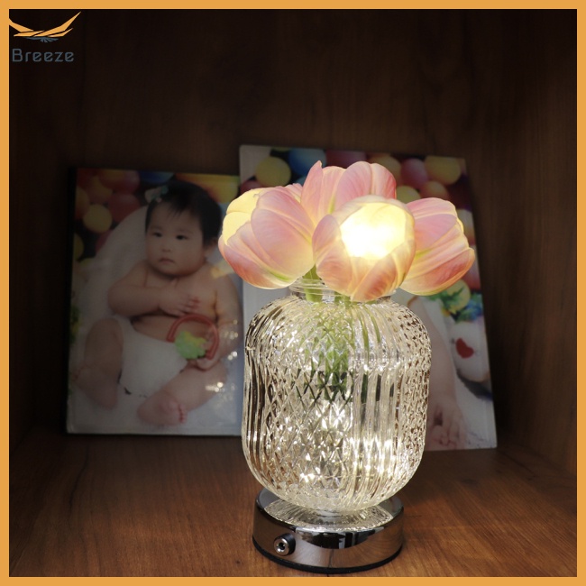 Đèn Ngủ Led 1.2w Hình Hoa Tulip Có Thể Sạc Lại Trang Trí Nhà Cửa