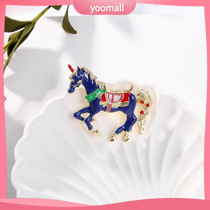 [YM] Ghim Cài Áo Hình Ngựa May Mắn Sơn Dầu Thời Trang Và Phổ Biến Cho Nam Và Nữ