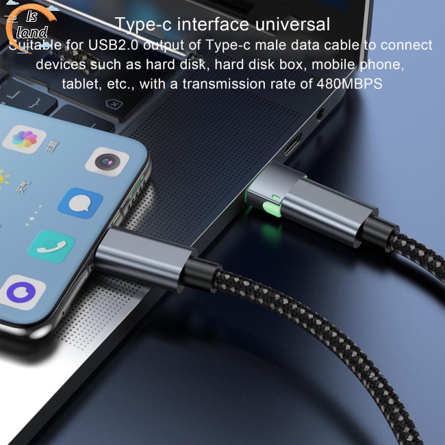 Đầu Chuyển Đổi Usb 2.0 Sang Type-C Có Đèn Led 480mbps Chất Lượng Cao