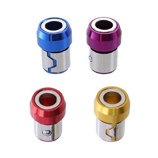 New 4pcs 6.35mm Screwdriver Bit Magnetic Ring Screws Drill Bit Magnetizer Magnet