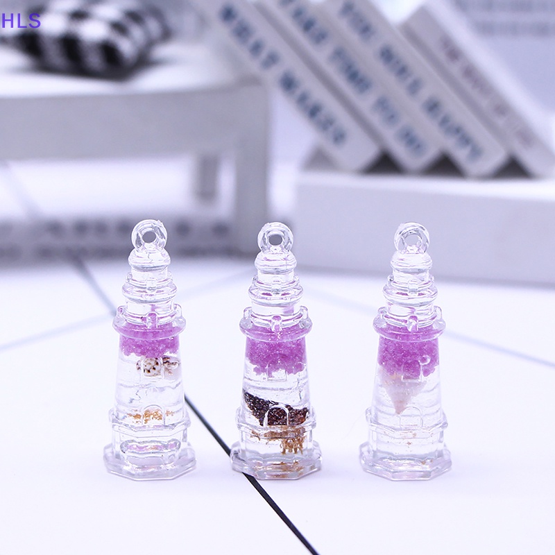 [HLS] Set 2 Khuyên Tai / Móc Khóa / Điện Thoại Mini Hình Ngọn Hải Đăng Bằng Nhựa Resin Dạ Quang DIY