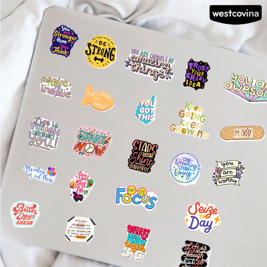 [WSTN] [WSTN]✎Bộ 50 Miếng Dán Họa Tiết Hoạt Hình Graffiti Chống Thấm Nước Không Phai Màu Tự Dính Không Bị Cảm Hứng Tiếng Anh
