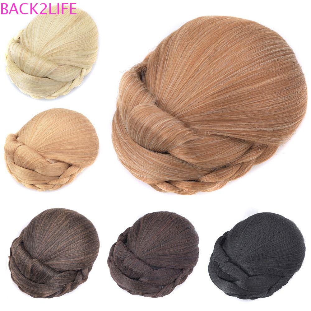 BACK2LIFE Búi Tóc Giả 2 Sợi Tổng Hợp Màu Nâu Chất Lượng Cao Dành Cho Cô Dâu