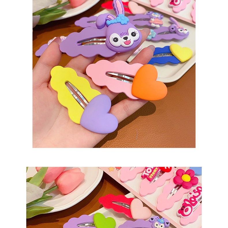 Set 5 Kẹp Tóc Hình Gấu Hoạt Hình Dễ Thương Cho Bé Gái