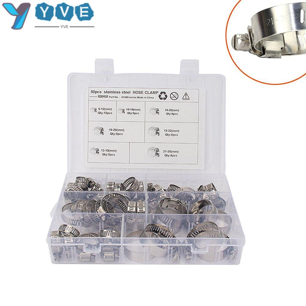Bộ 50 Kẹp Ống Nước Bằng Thép Không Gỉ 6-38mm Có Thể Điều Chỉnh Tiện Dụng