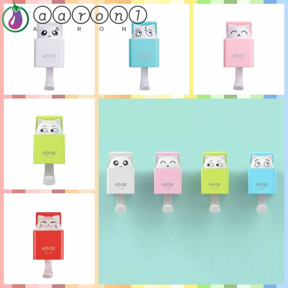 Móc Treo Chìa Khóa Gắn Tường Bằng Nhựa Hình Mèo Dễ Thương AARON1