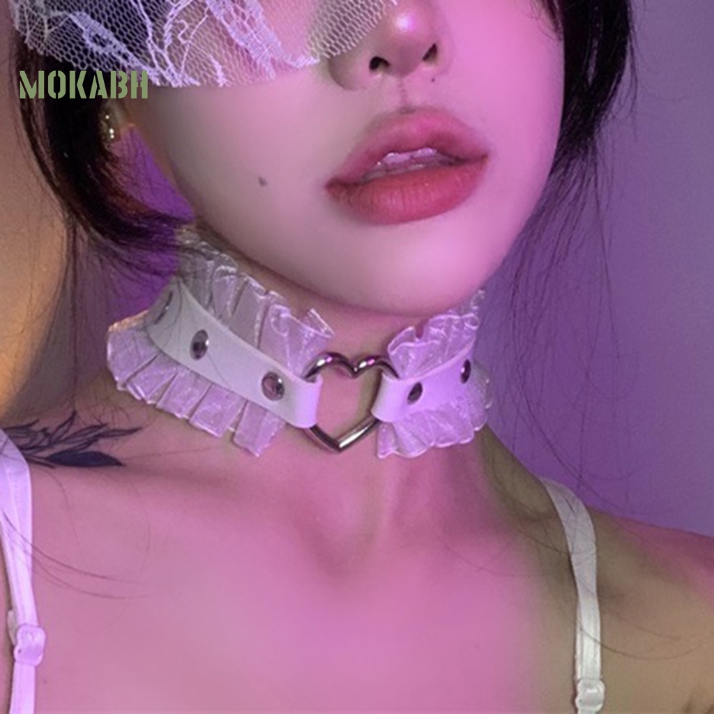 Vòng Cổ Choker Da Giả Đính Đinh Tán Phong Cách Harajuku Punk Cho Nữ