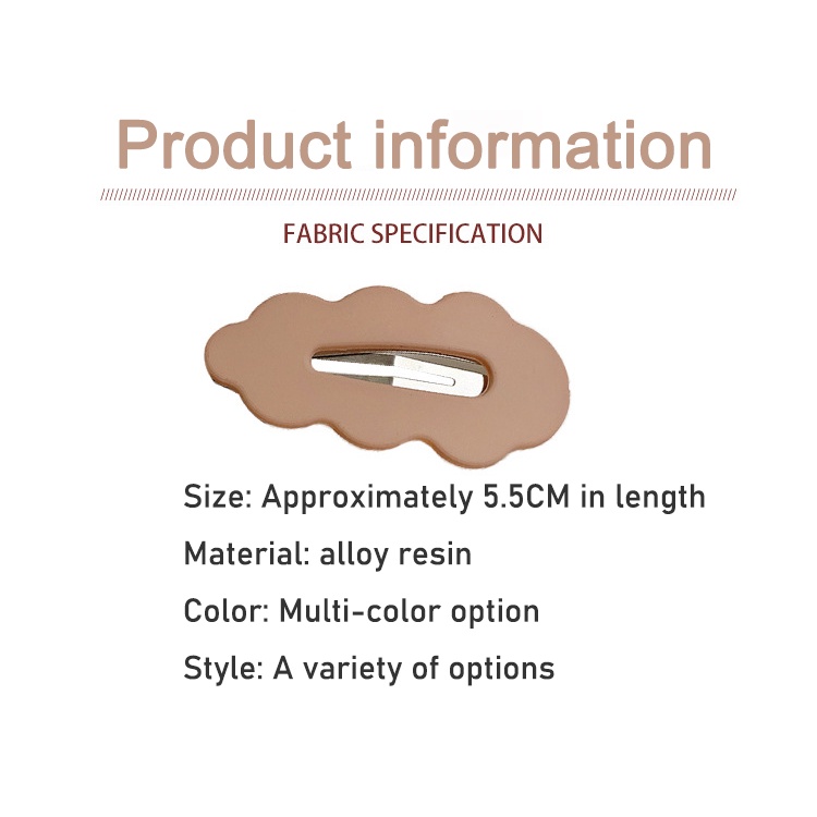 Kẹp Tóc BB Hình Đám Mây Hoạt Hình Nhiều Màu Dễ Thương Thời Trang