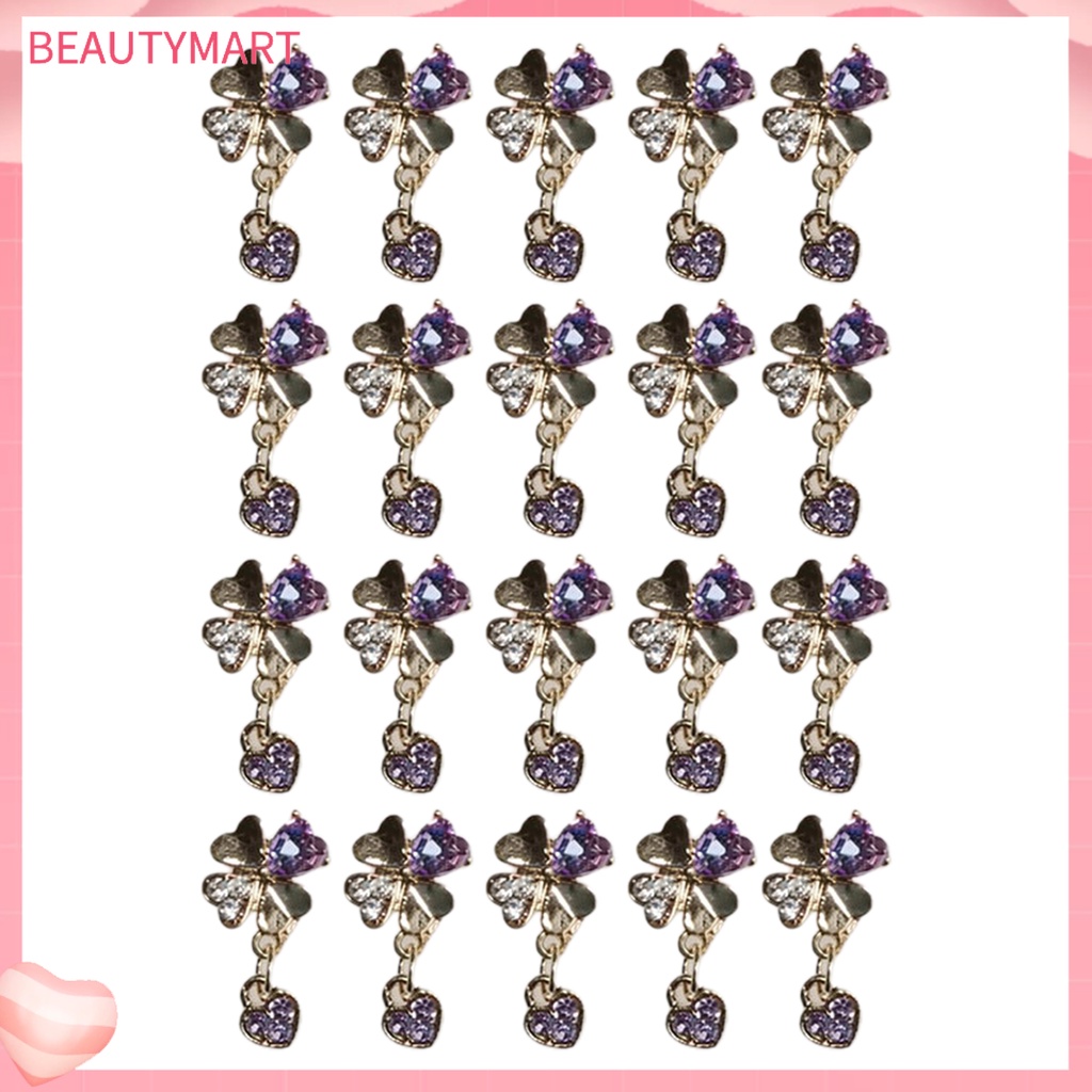 Bộ 20 Phụ Kiện Trang Trí Móng Tay 3D Bằng Hợp Kim Kẽm Không Phai Màu Sang Trọng