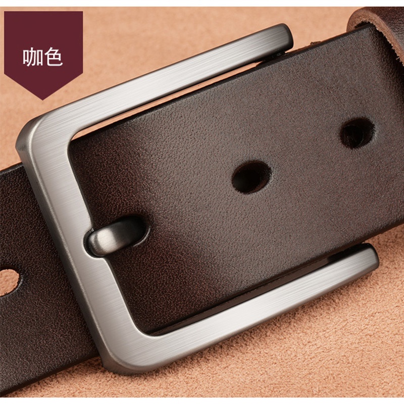 Thắt lưng nam da bò khóa gài LEANO, Dây nịt nam cao cấp da bò nguyên tấm