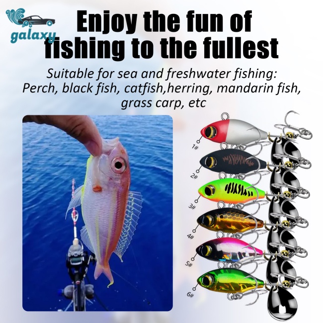 Galaxy Set 6 Mồi Giả Nhử Cá 14g Bằng Nhựa Gắn Kèm Móc Câu