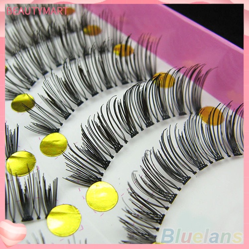 Set 10 Cặp Lông Mi Giả Dày Và Dài Màu Đen Tự Nhiên