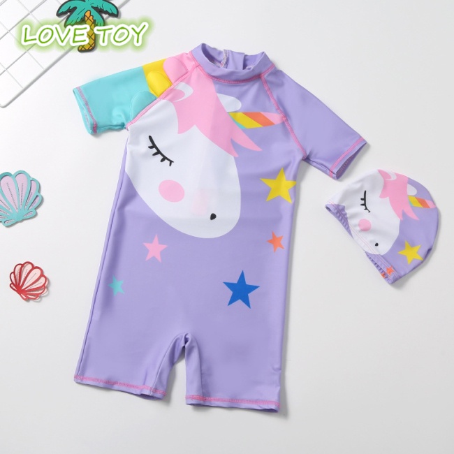 Set Đồ Bơi 2 Mảnh Họa Tiết Động Vật Dễ Thương Cho Bé Gái