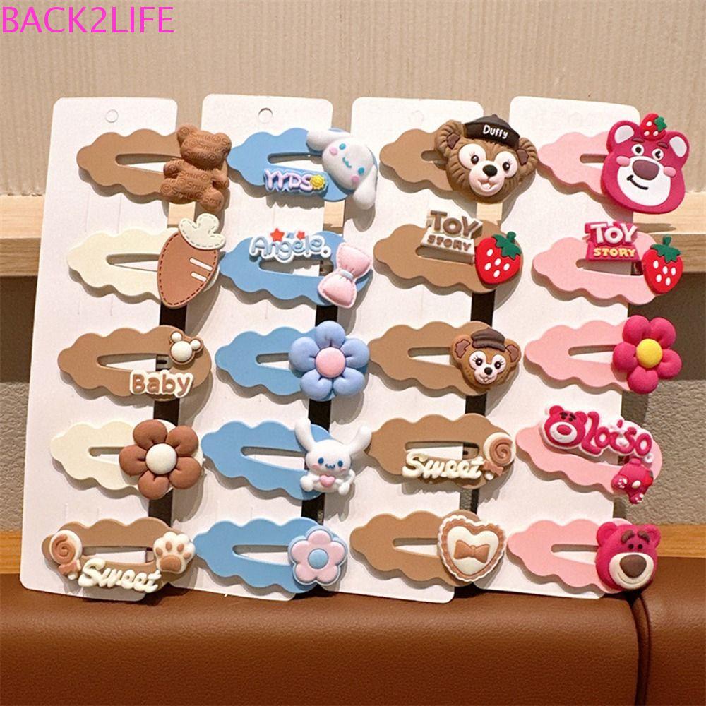 BACK2LIFE Kẹp Tóc Mái Bên Họa Tiết Hoạt Hình Dễ Thương Ngọt Ngào Cho Nữ