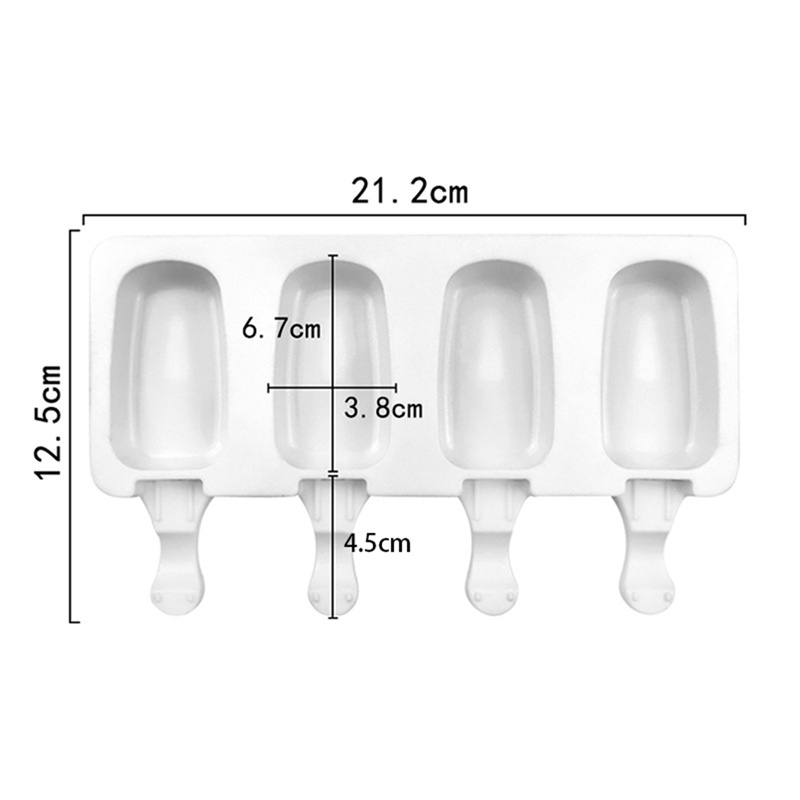 Khuôn Làm Kem 8 Ngăn 4 Ngăn Bằng Silicone