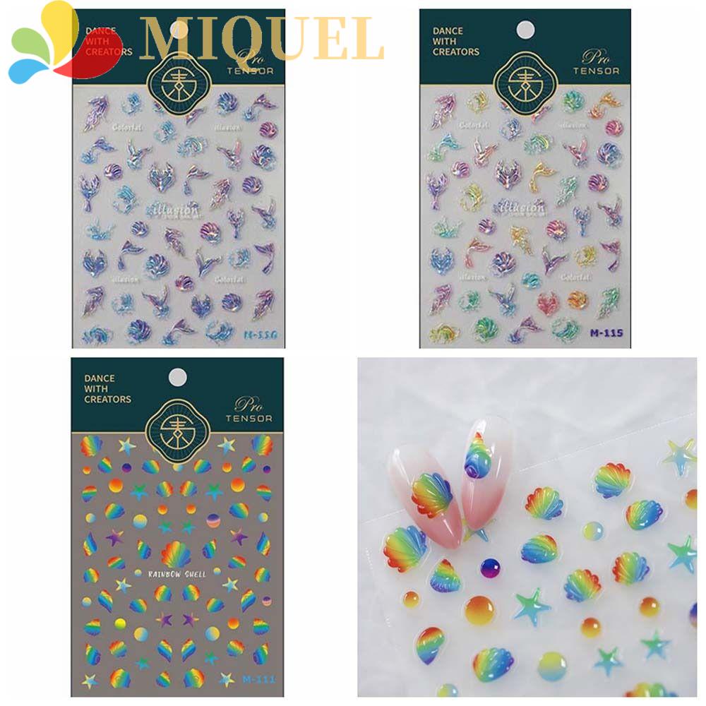 Miquel Miếng Dán Trang Trí Móng Tay DIY Hình Vỏ Sò / Sao Biển / Đuôi Cá Màu Đồng