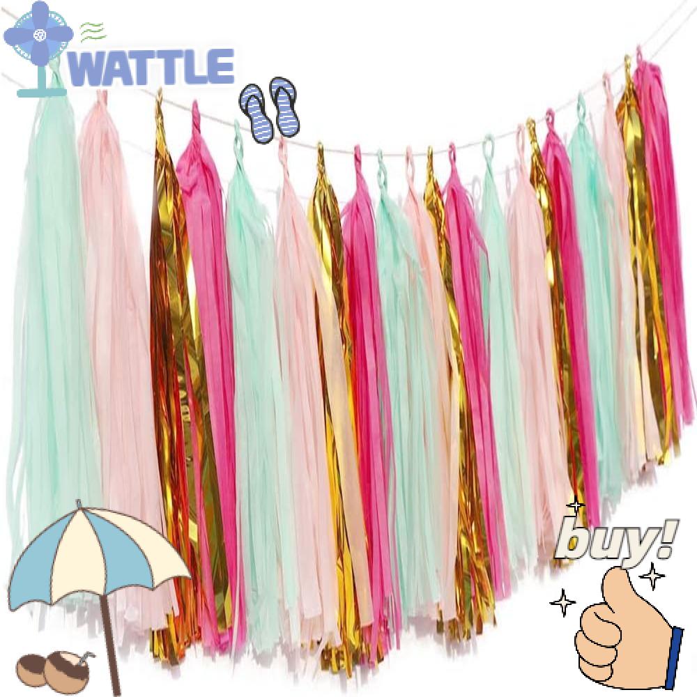 Wttle Bong Bóng Tua Rua Đuôi Màu Xanh Lam / Hồng / Vàng Giấy Tua Rua Trang Trí Tiệc Tốt Nghiệp