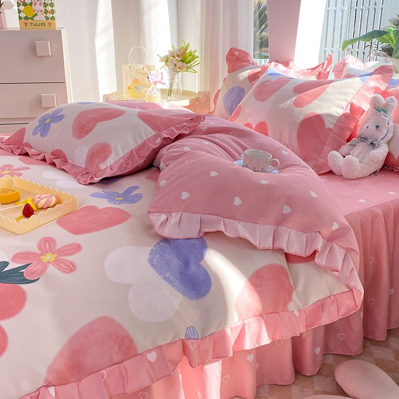 Vỏ Gối Chăn Và Ga Giường Nhồi Bông Hình Gấu Dâu Tây Đáng Yêu