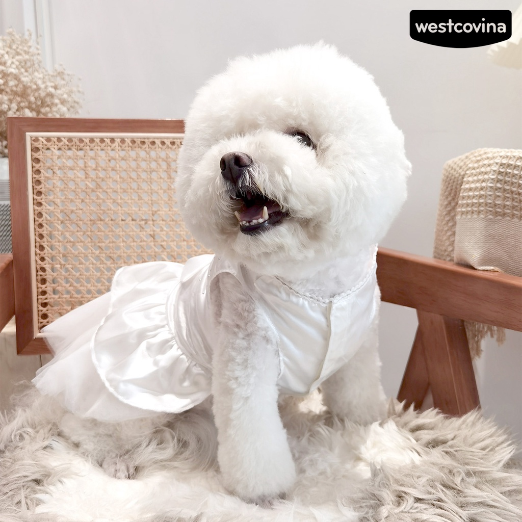 [COD]♞Đầm Lưới Thắt Nơ Đính Đá Sáng Lấp Lánh Mềm Mại Thoải Mái Bắt Mắt Cho Thú Cưng