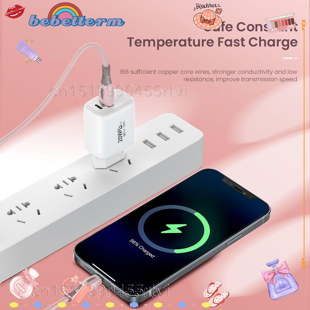 BEBETTERM Dây Cáp Sạc Nhanh Bằng Silicon Mềm Cho Điện Thoại