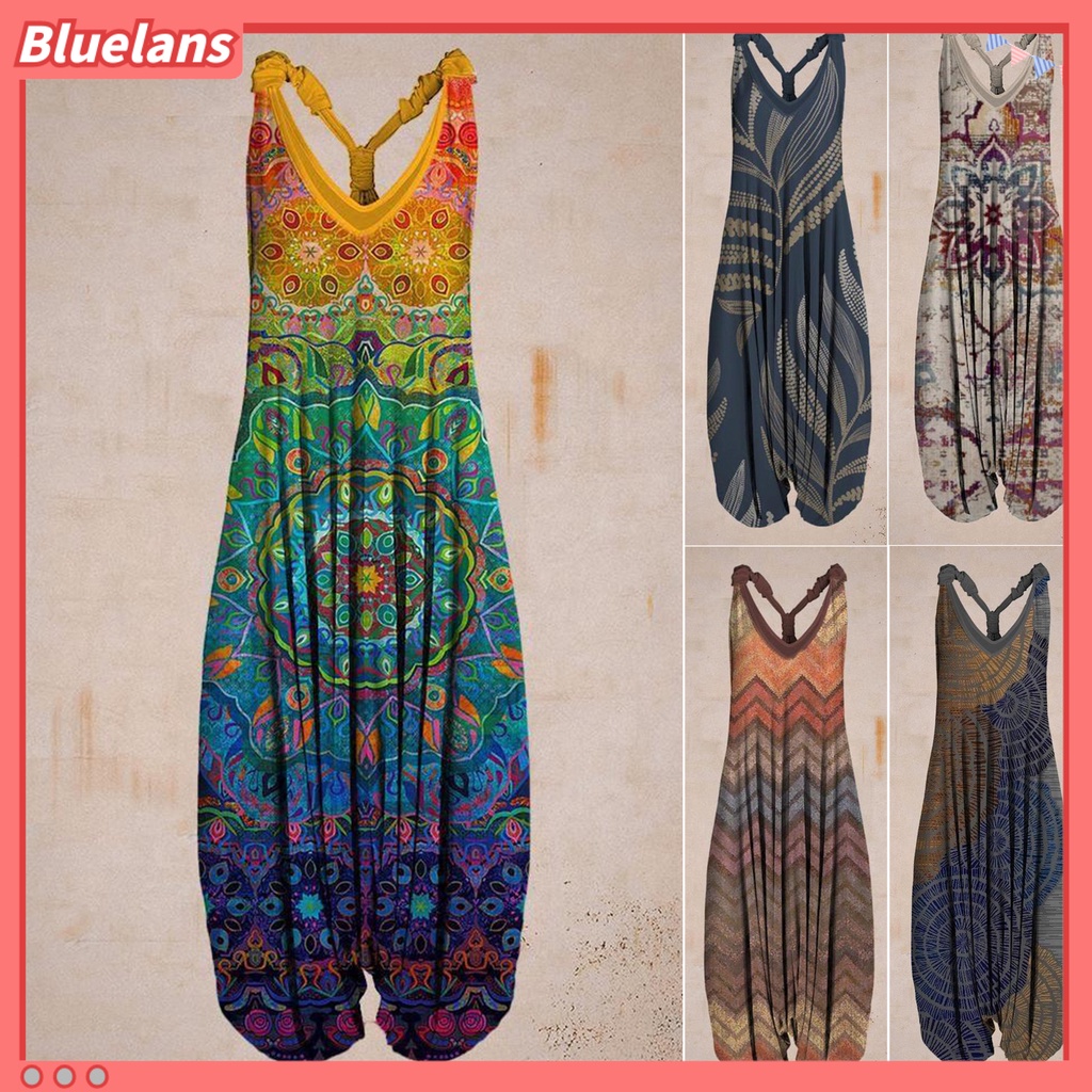 [BLS] Áo liền quần In Họa Tiết Dân Tộc Phong Cách Đường Phố Phù Hợp Với Tất Cả Các Bữa Tiệc Dành Cho Nữ