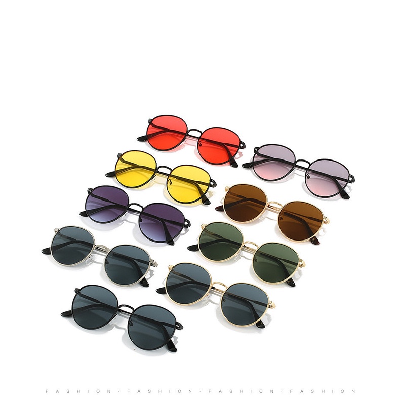 Kính Mát Gọng Tròn Chống Tia UV Phong Cách Retro Thời Trang Cho Nam Nữ