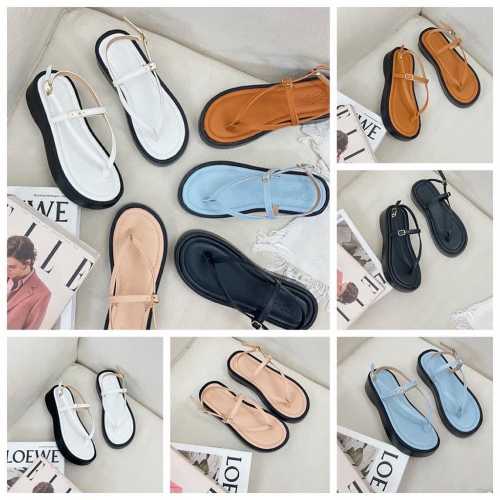 sandal đế bằng bệt 3cm dây mảnh siêu xinh