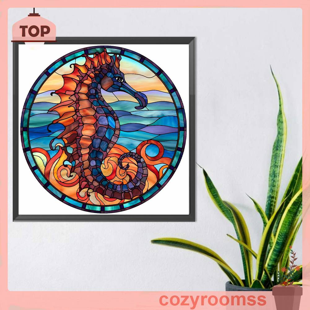 Tranh Đính Đá Kim Cương Toàn Bộ 5D DIY Hình Vẽ Cá Ngựa