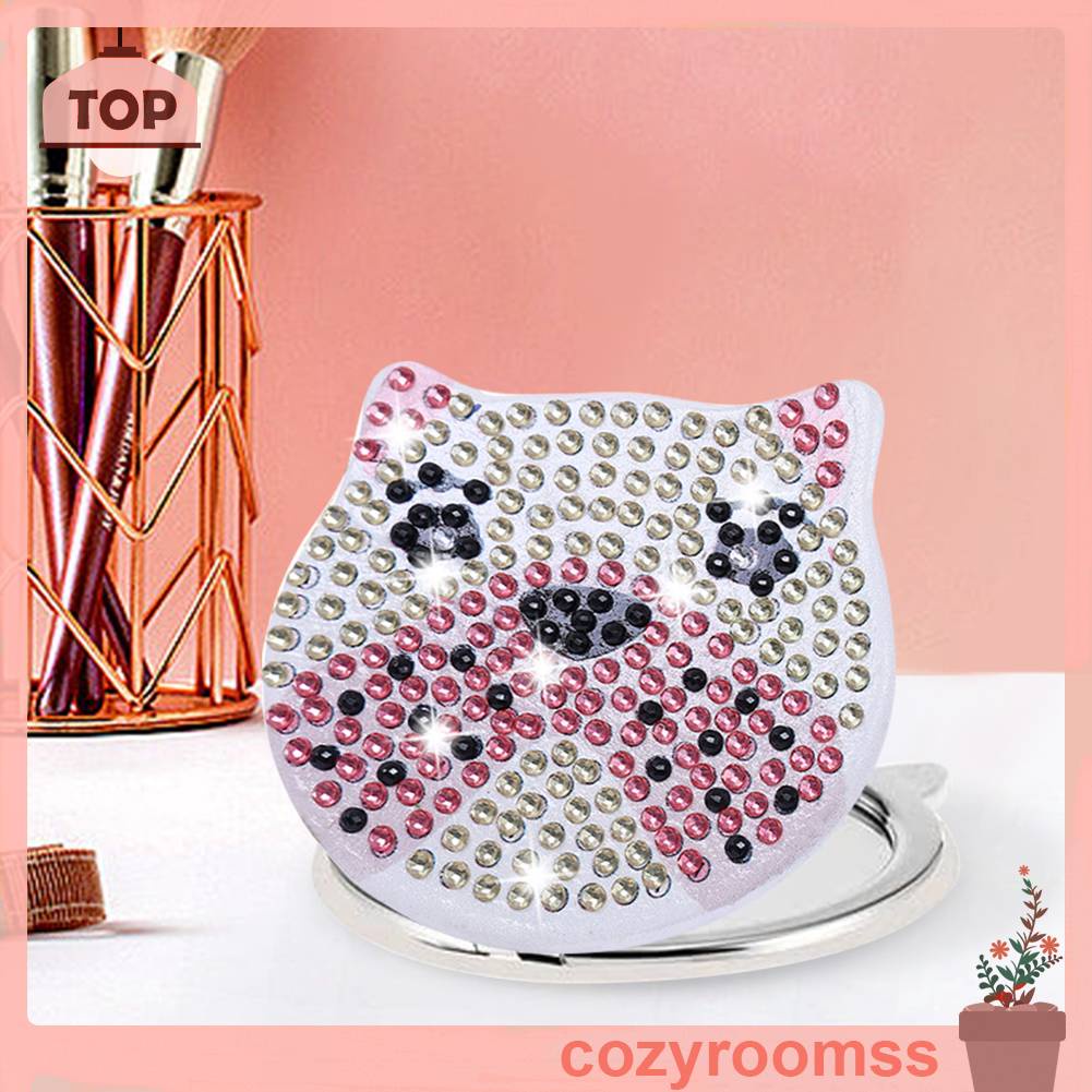 Gương Gập Cầm Tay Đính Kim Cương Nghệ Thuật DIY Cho Nữ Và Trẻ Em