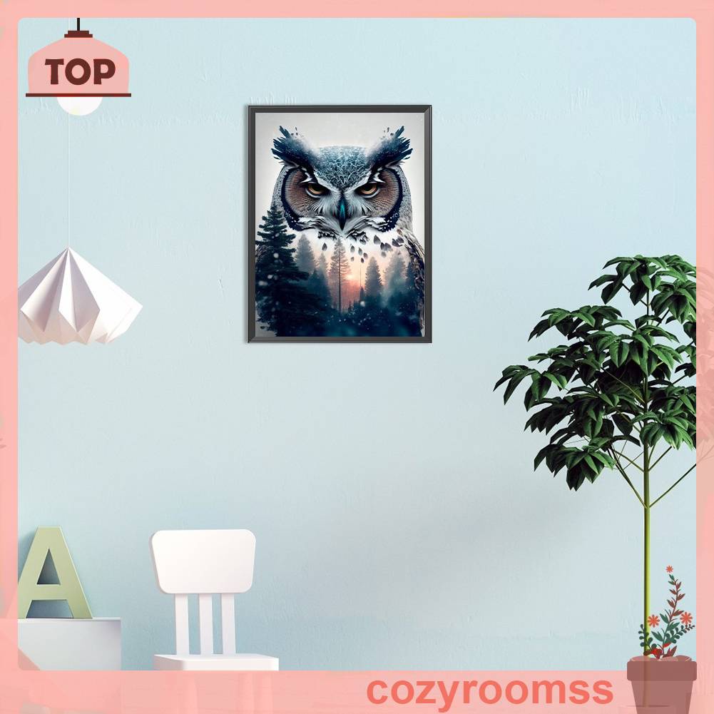 Tranh Đính Đá Kim Cương Toàn Bộ 5D DIY Hình Vẽ Con Cú