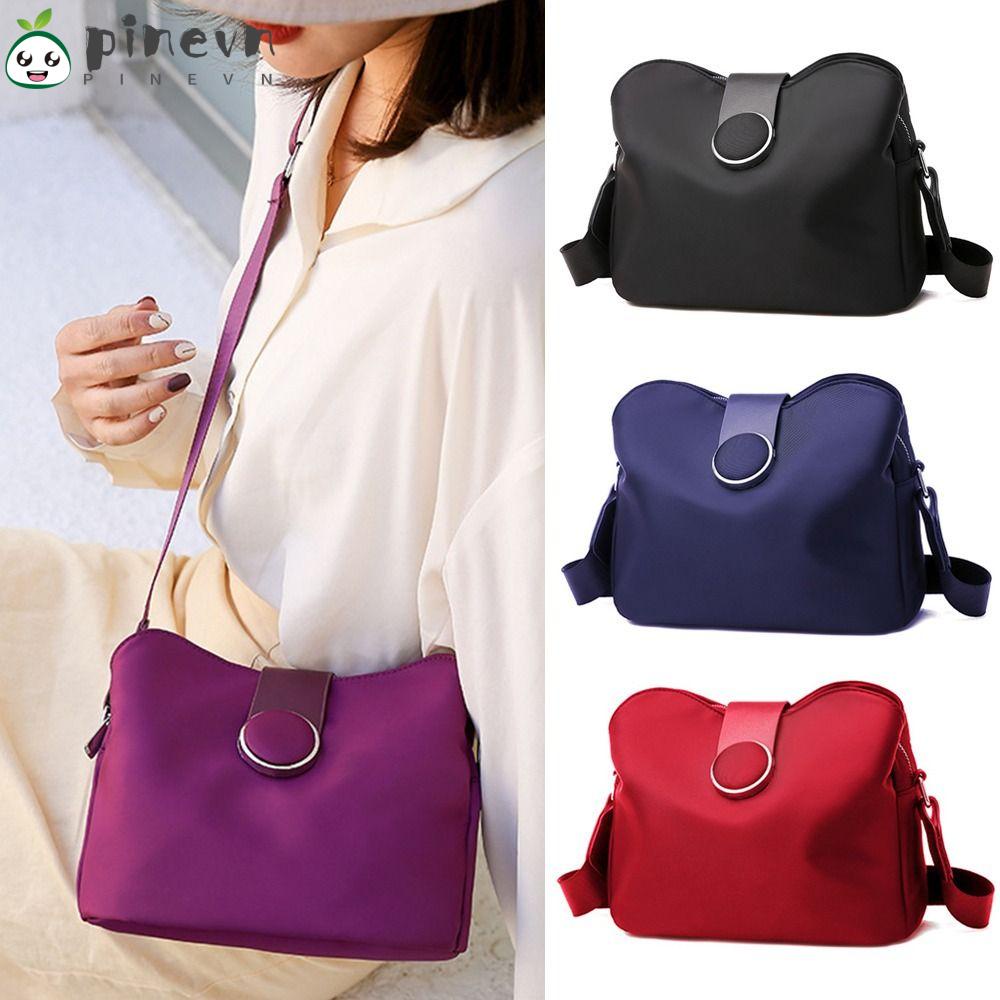 PINEVN Túi Đeo Vai Du Lịch Vải Ni Lông Kiểu Vintage Chống Thấm Nước
