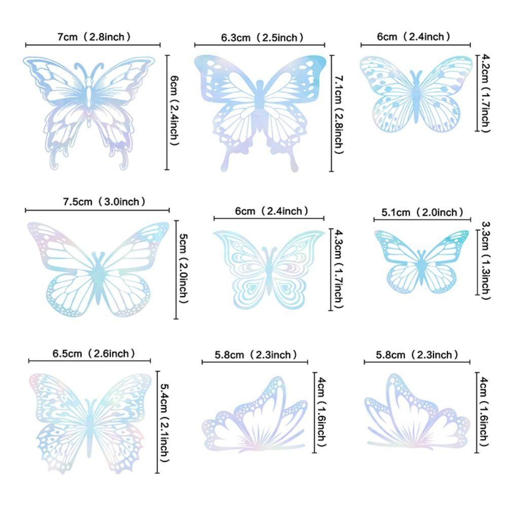YANN1 Set 45 Bươm Bướm 3D Bằng Nhựa 4 Màu Trang Trí Bánh Kem