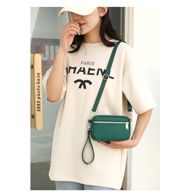 Túi Đeo Vai Đựng Điện Thoại / Tiền Xu Nhiều Ngăn Hình Vuông Nhỏ Gọn Màu Trơn Siêu Nhẹ Đa Năng