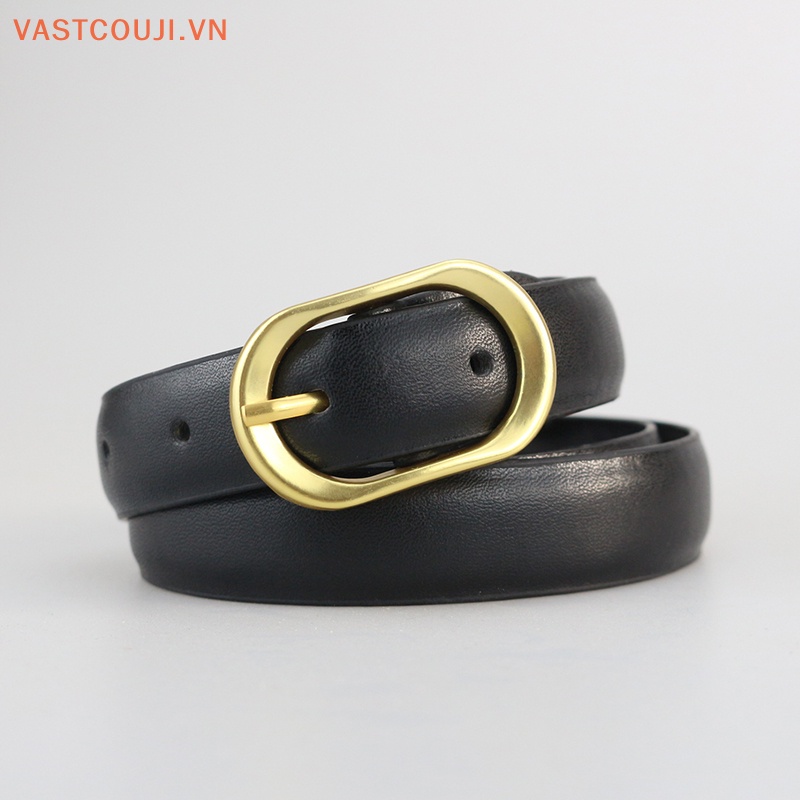 Thắt Lưng Da Phối Khóa Kim Loại Phong Cách Vintage Thời Trang Cho Nữ