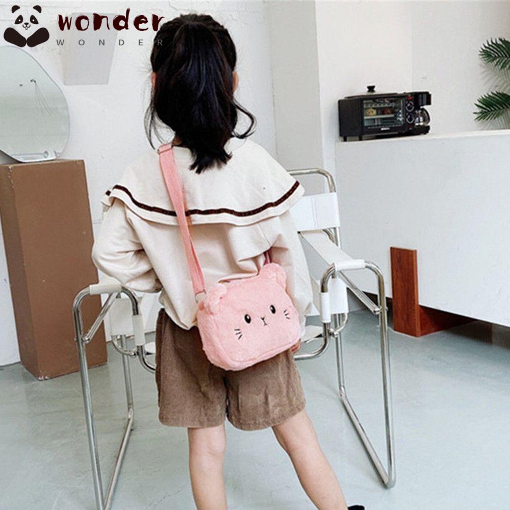 WONDER Túi Đeo Vai Đựng Tiền Xu Họa Tiết Hoạt Hình Dễ Thương