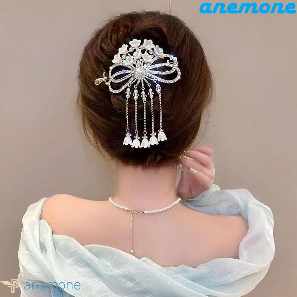 Kẹp Tóc Đuôi Ngựa Bằng Hợp Kim Đính Đá Phong Cách Trung Hoa Cổ Điển Dành Cho Bạn Nữ