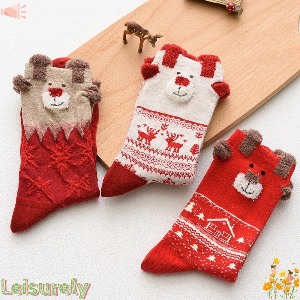 LEILY Tất Giáng Sinh Mềm Mại Giữ Ấm Mùa Đông