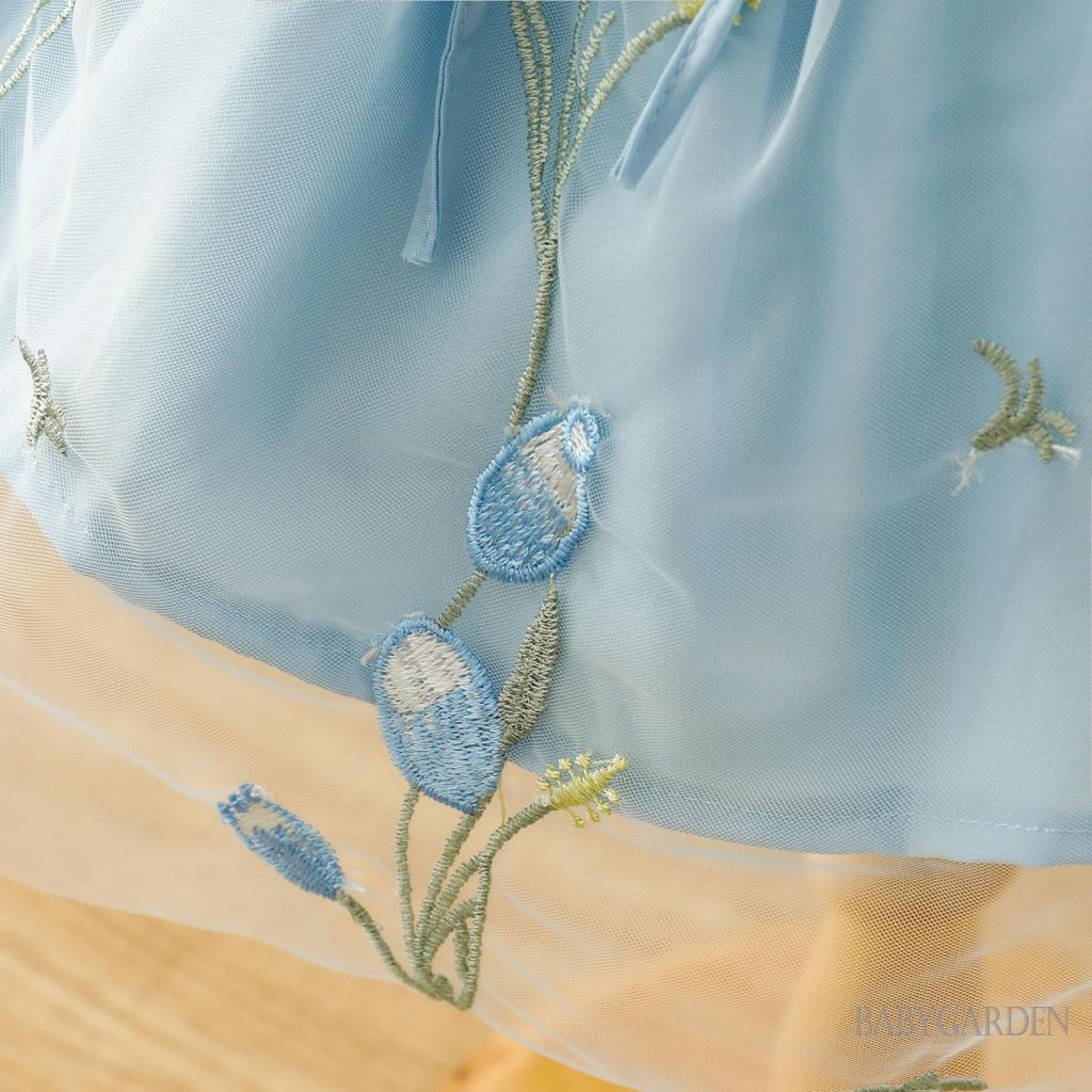 Đầm Công Chúa Không Tay Phối Lưới Họa Tiết Cánh Bướm Thời Trang Mùa Hè Cho Bé Gái / / 3-24 Tháng Tuổi