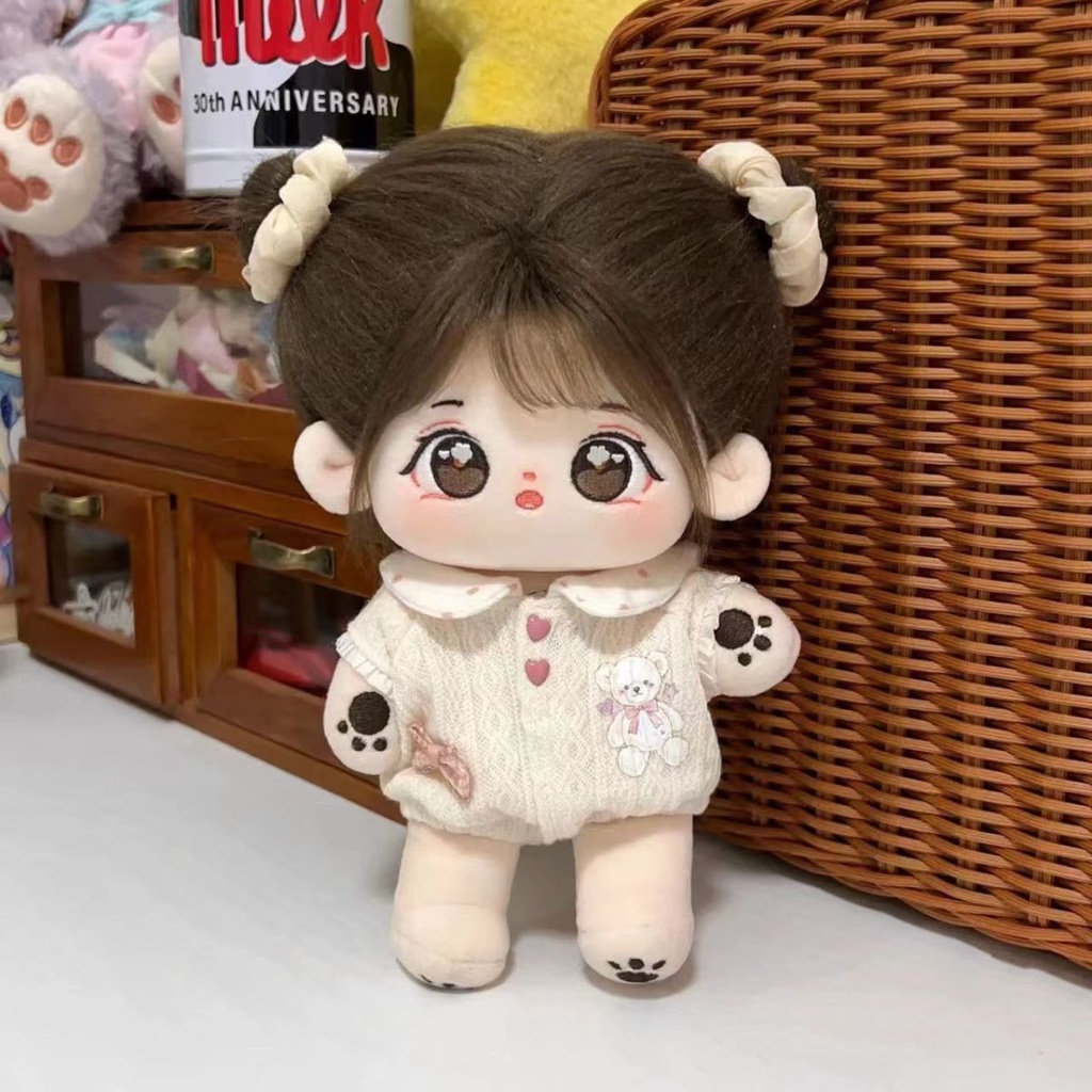 Búp Bê Nhồi Bông Cotton 20cm Đáng Yêu Cho Bé Gái