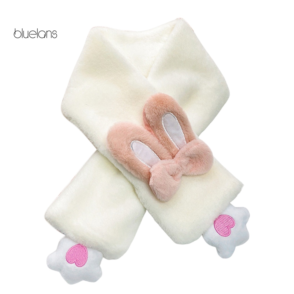 Khăn Choàng Cổ Lông Nhung Họa Tiết Thỏ Hoạt Hình Thời Trang Thu Đông Cho Nữ