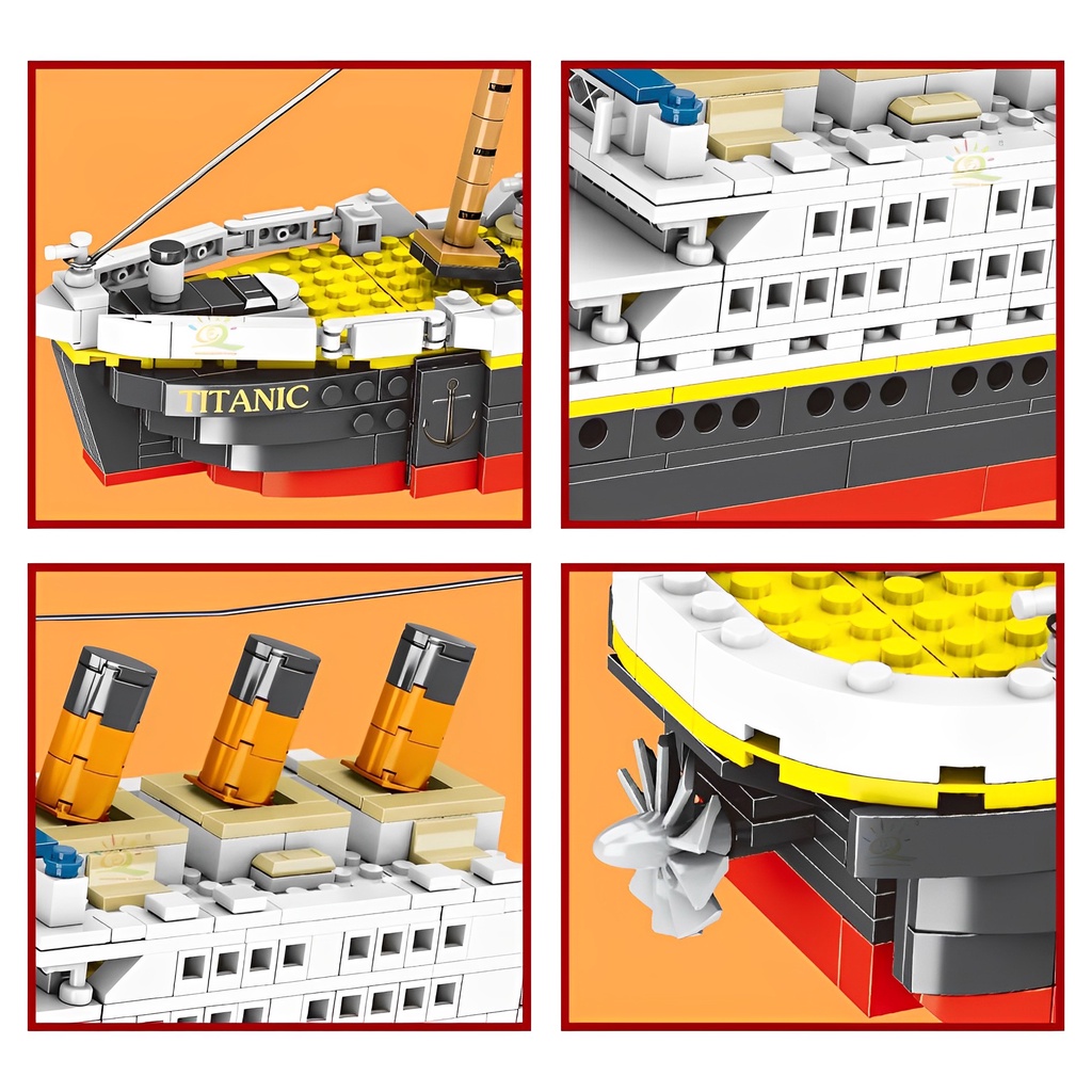 1860 PCS TITANIC CRUISE SHIP MODEL BOAT DIY BUILDING DIAMOND BLOCKS KIT CHILDREN KIDS TOYS
