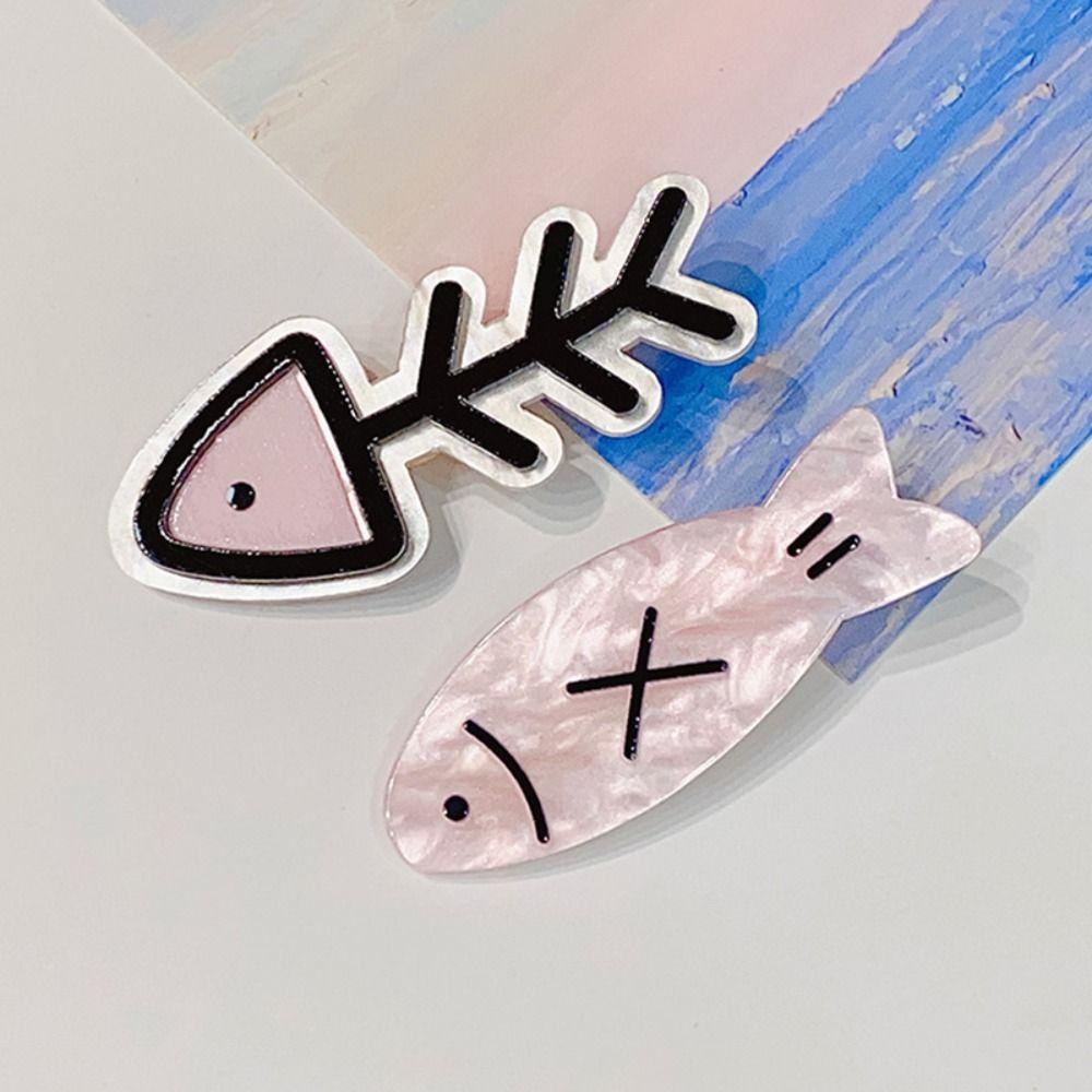 MIQUEL Kẹp Tóc Hình Xương Cá Ngộ Nghĩnh Y2K