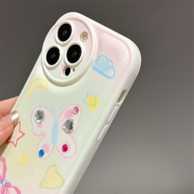 Ốp Điện Thoại Đệm Khí In Hình Bướm Cho iphone15 / 14promax / 13 / 12 / 11 / XR / XS / X / XSMAX / 7 / 8PLUS